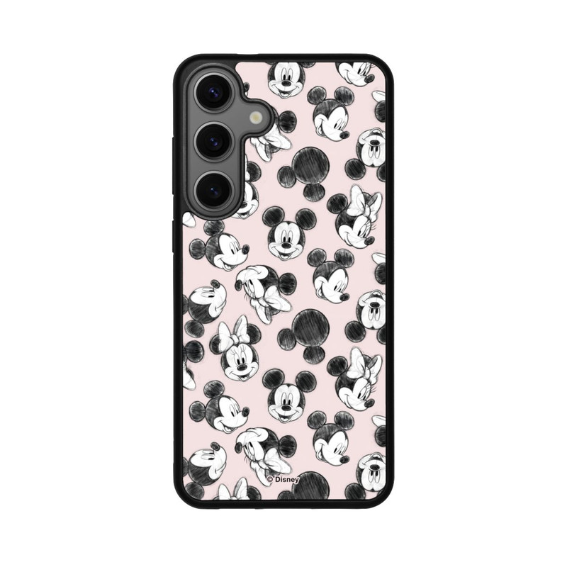 Galaxy S25 + Base Case Minnie & Mickey Viele Gesichter Pink