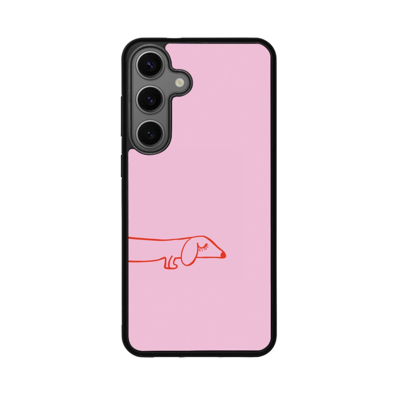 Galaxy S25 + Base Case Dachshund Illustration Pink