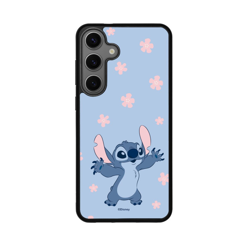 Galaxy S25 + Base Case Stitch Pastel Flowers Blue