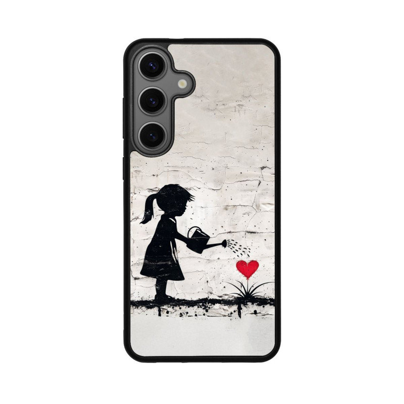 Galaxy S25 + Base Case Girl Watering Bunch of Flowers 
