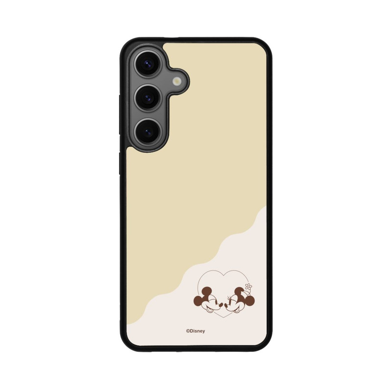 Galaxy S25 + Base Case Mickey and Minnie Love Heart Beige