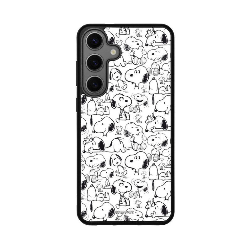 Galaxy S25 + Base Case Classic Snoopy Pattern White
