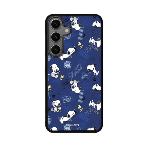 Samsung Galaxy S25+  Base Case Peanuts Travel Stamps Pattern Blue
