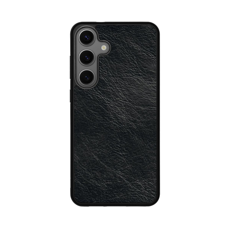 Galaxy S25 + Base Case Schwarzer Lederlook Hintergrund
