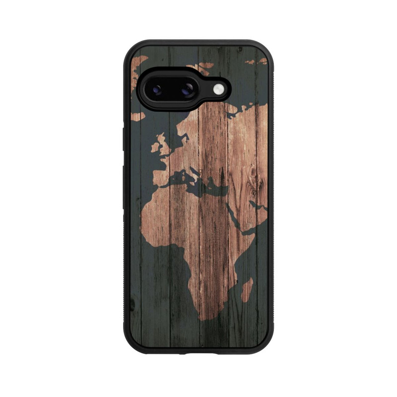 Pixel 9a Base Case Wooden World Map