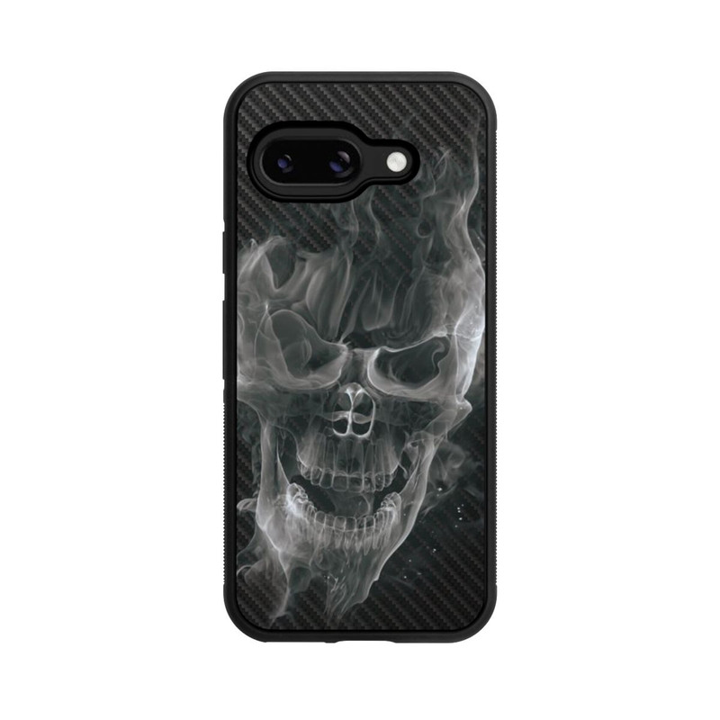 Pixel 9a Base Case rauchender Totenkopf Carbon