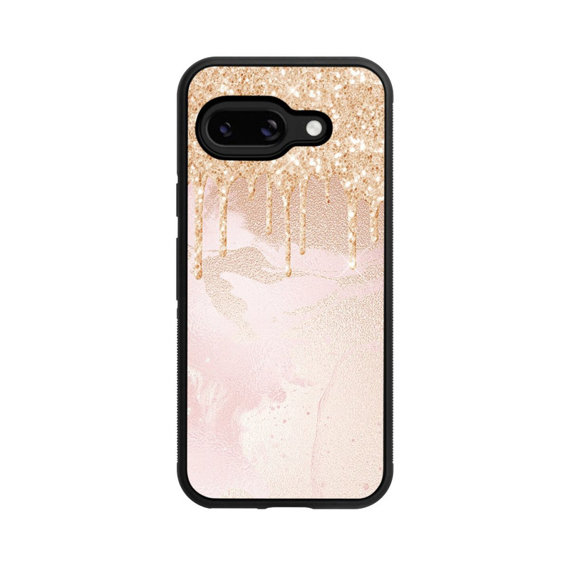 Pixel 9a Base Case  Roségoldener Glitzer Tropfen Look