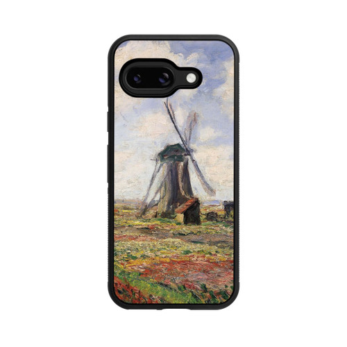 Google Pixel 9a Base Case Tulpenfelder mit der Rijnsburger Windmühle von Claude Monet