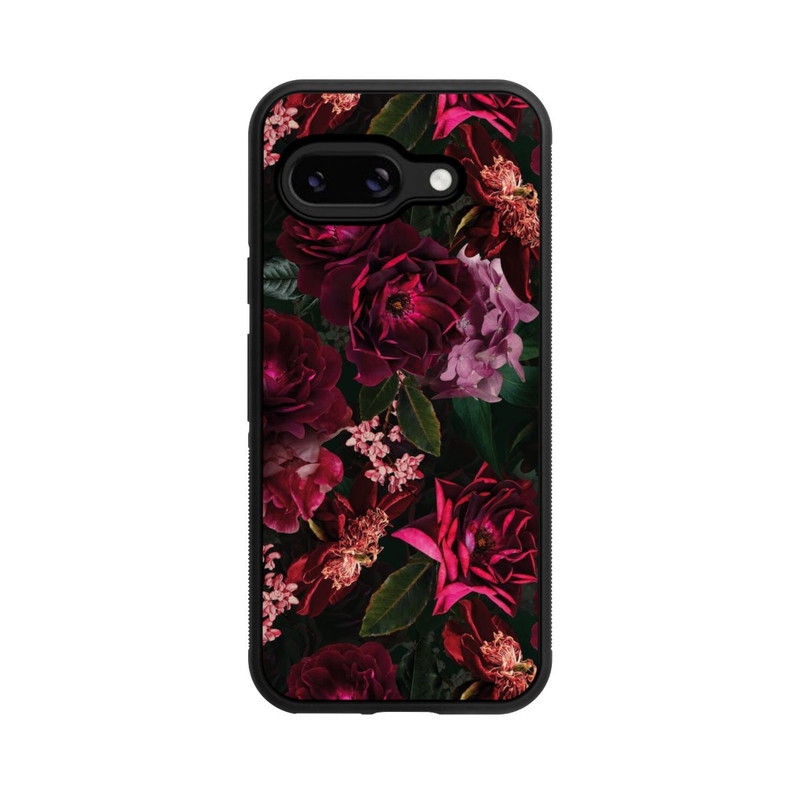 Pixel 9a Base Case Dunkle romantische Vintage Rosen und Pfingstrosen