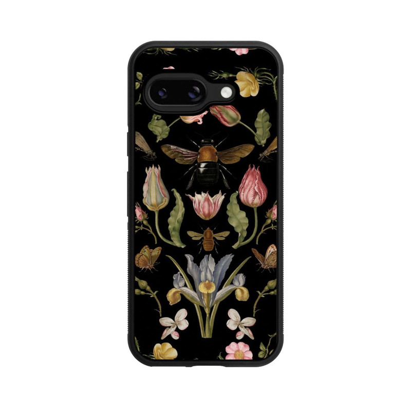 Pixel 9a Base Case Wildblumen und Biene Schwarz
