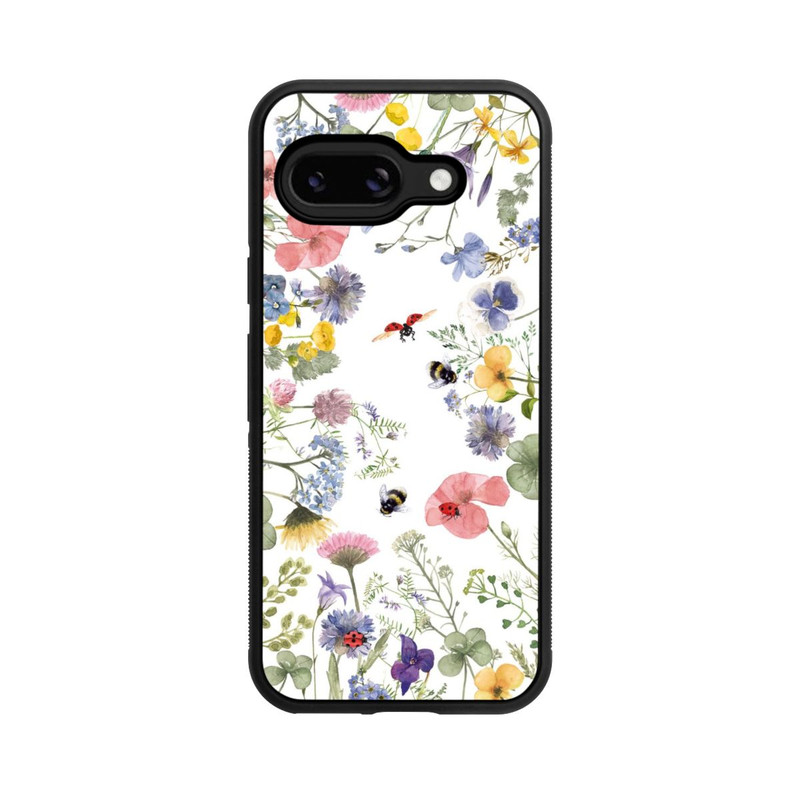 Pixel 9a Base Case Bunte Frühlingsblumen und Bienen