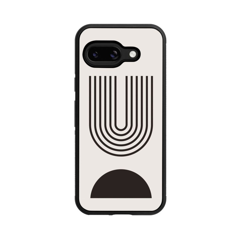 Pixel 9a Base Case Moderne Kunst Schwarze Linien