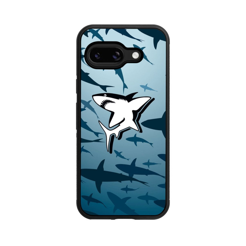 Pixel 9a Base Case Haie Muster Blau