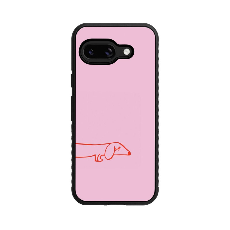 Pixel 9a Base Case Dachshund Illustration Pink