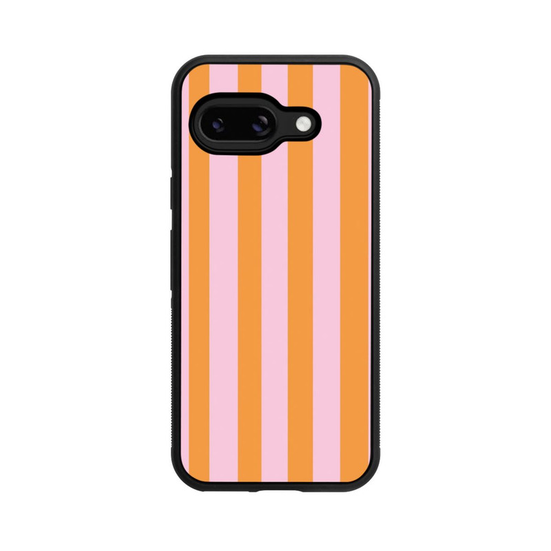 Pixel 9a Base Case Orange Rosa Streifen