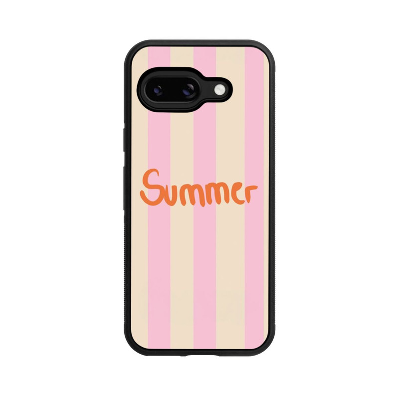 Pixel 9a Base Case Summer- Rosa und Orange Streifen Hintergrund