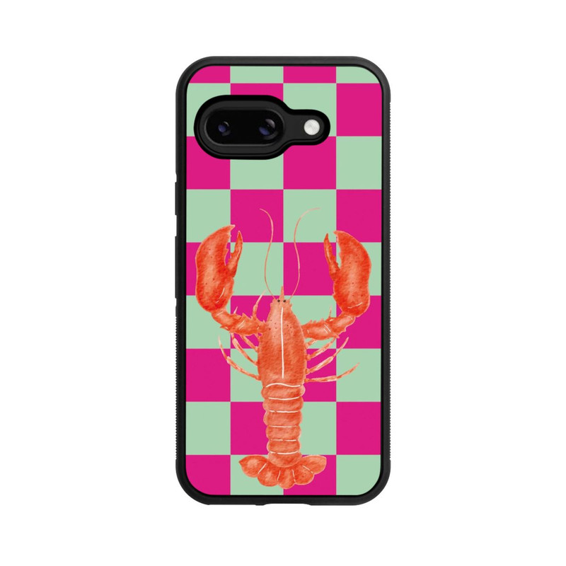 Pixel 9a Base Case Pink Checkers Lobster
