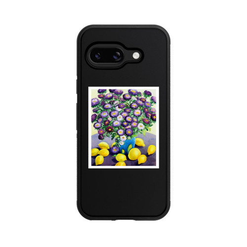 Google Pixel 9a Base Case Purple Asters and Lemons by Christopher Ryland