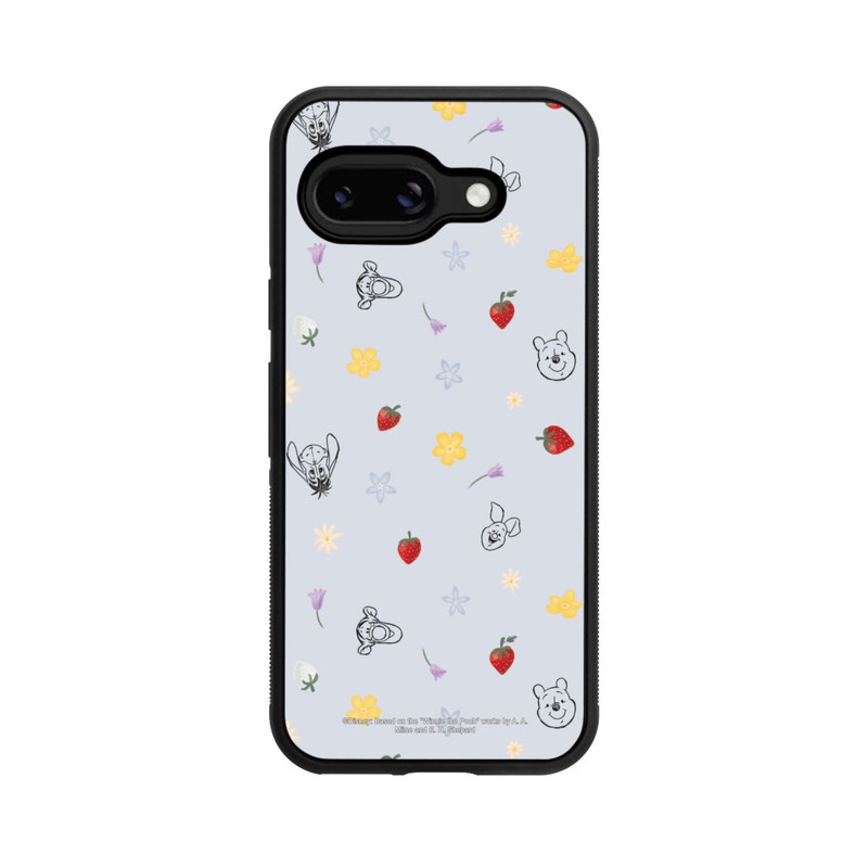Pixel 9a Base Case Winnie Puuh und Freunde Erdbeer Muster Blau