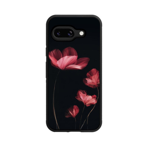 Google Pixel 9a Base Case Burgunder Blüten schwarz