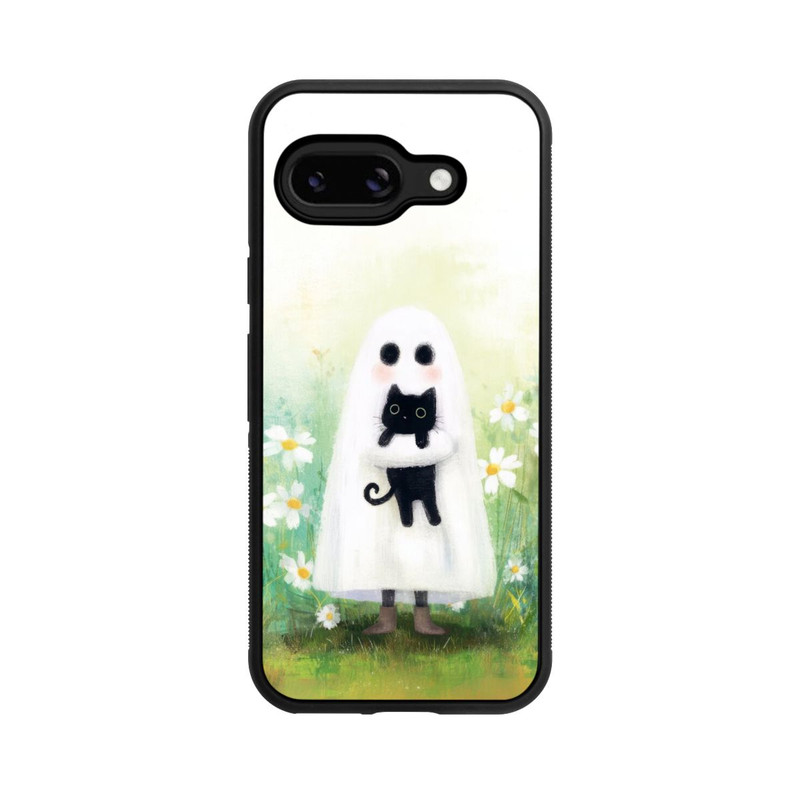 Pixel 9a Base Case Geist und Katze Halloween mit KI