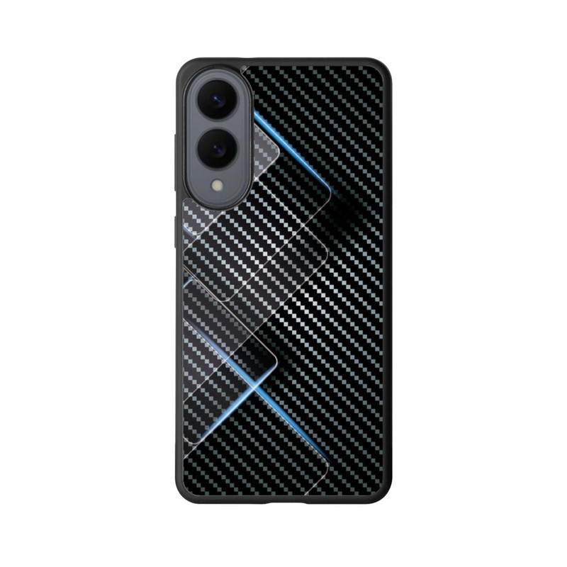 Galaxy S25 Edge Base Case Blaue Linien auf Karbon