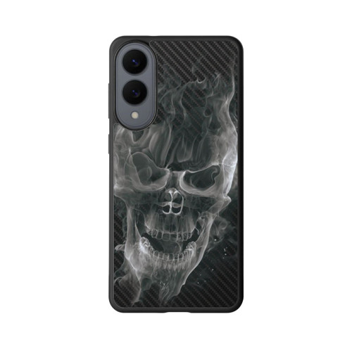 Samsung Galaxy S25 Edge Base Case rauchender Totenkopf Carbon