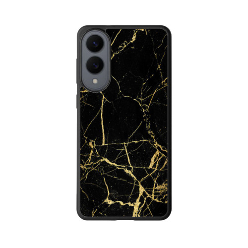Samsung Galaxy S25 Edge Base Case Schwarzgoldener Marmor-Look