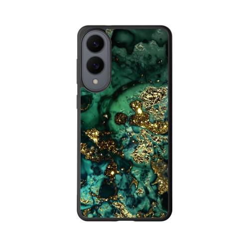 Samsung Galaxy S25 Edge Base Case Cyan Glitzer Marmorlook