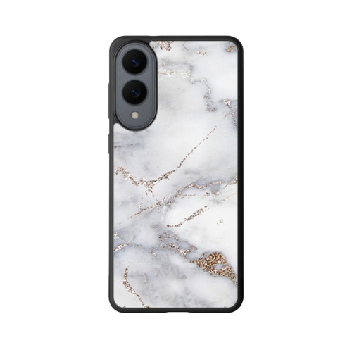 Samsung Galaxy S25 Edge Base Case Silberglitzer Marmorlook