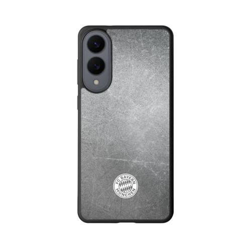 Samsung Galaxy S25 Edge Base Case Klassisches FCB Logo Klein - Weiß auf Metalllook