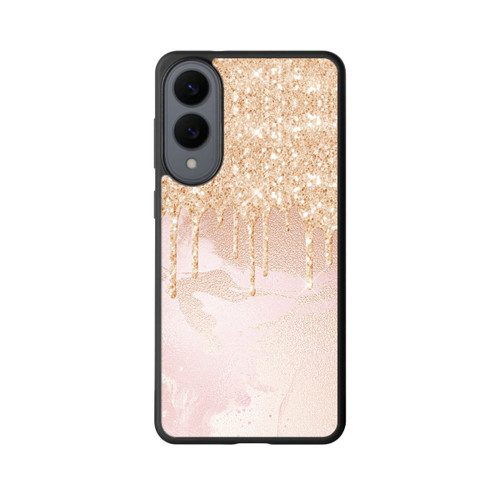 Samsung Galaxy S25 Edge Base Case  Roségoldener Glitzer Tropfen Look