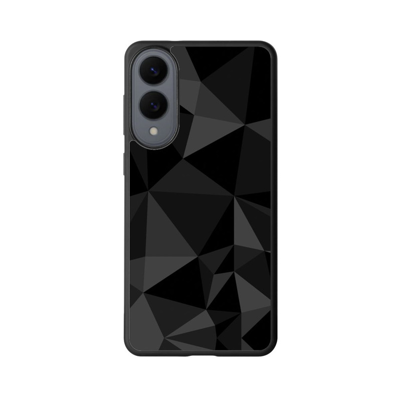 Galaxy S25 Edge Base Case Polygonmuster schwarz