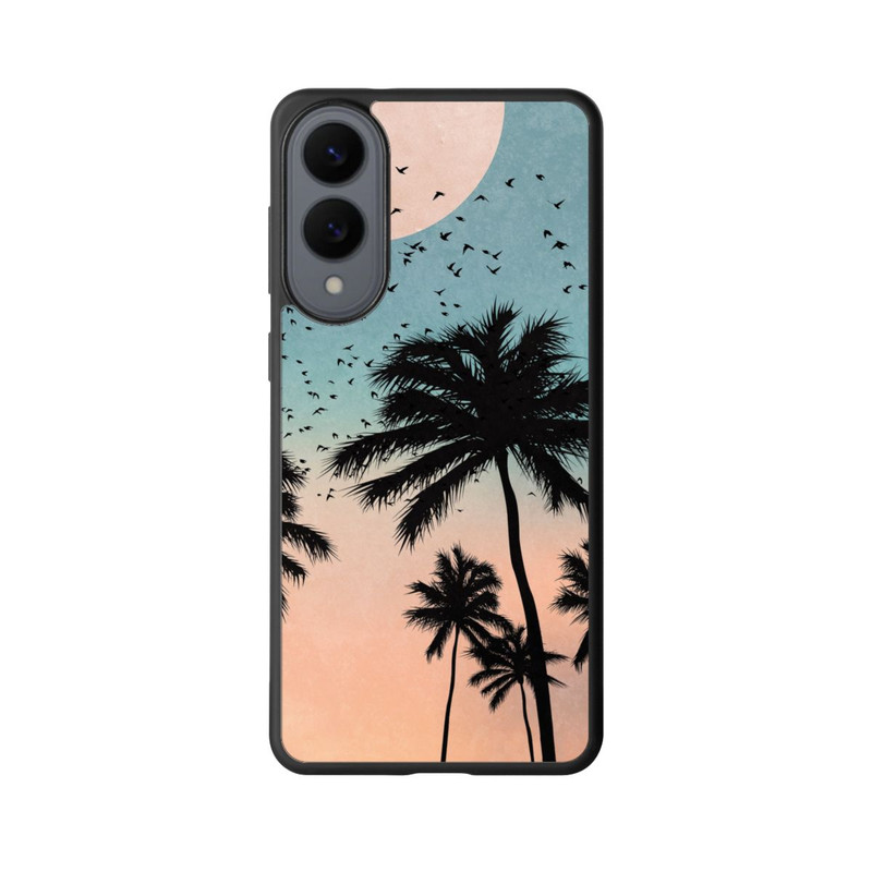 Galaxy S25 Edge Base Case Sonnenaufgang Palmen