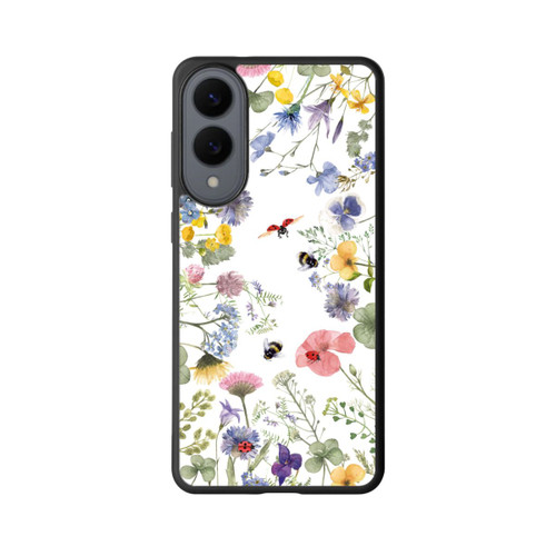Samsung Galaxy S25 Edge Base Case Bunte Frühlingsblumen und Bienen
