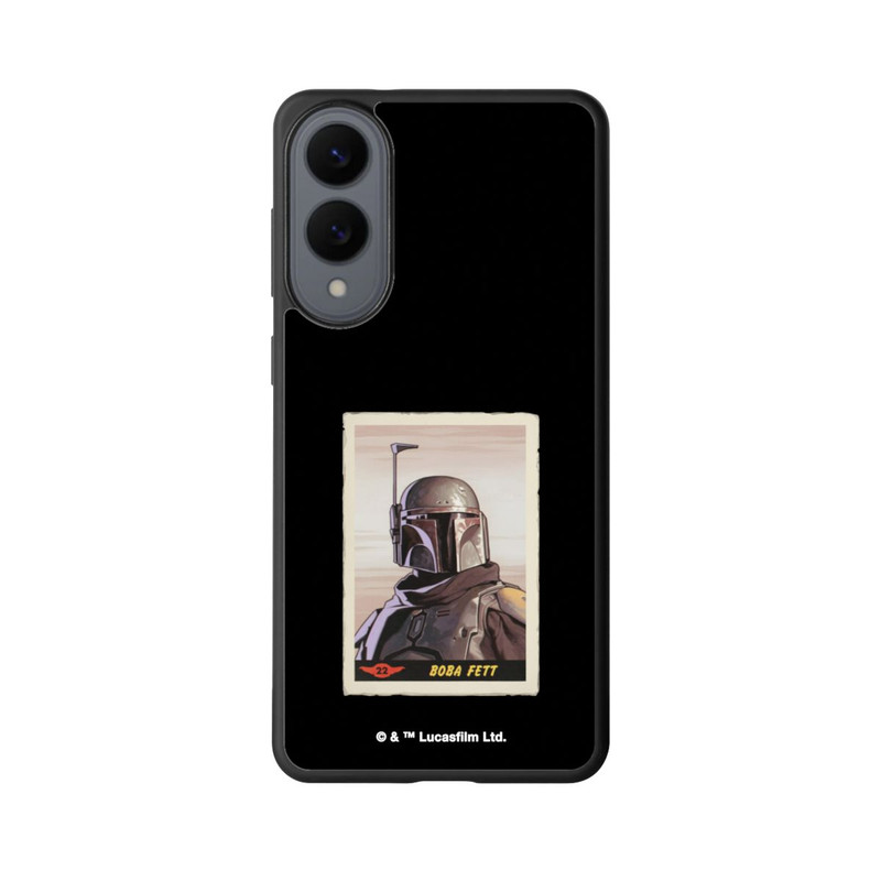 Galaxy S25 Edge Base Case Boba Fett Badges Schwarzer Hintergrund
