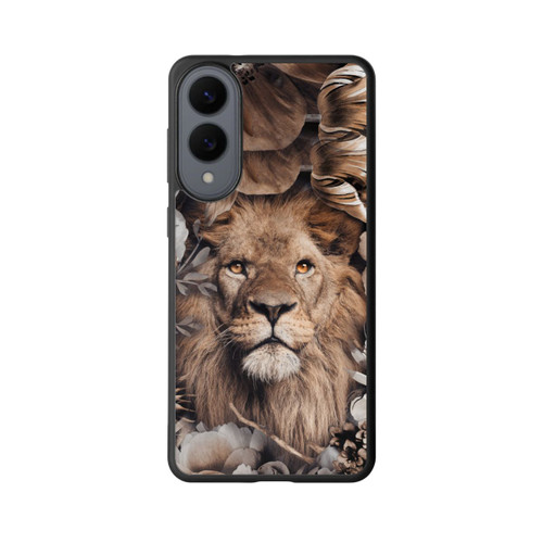 Samsung Galaxy S25 Edge Base Case Löwe Blumenrahmen Beige
