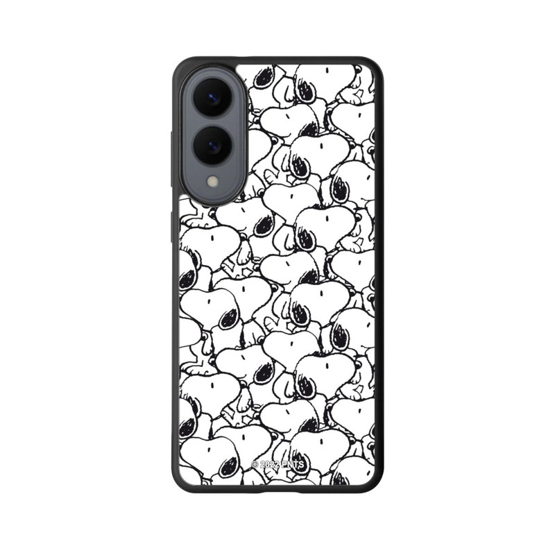 Galaxy S25 Edge Base Case Snoopy Muster Schwarz und Weiß