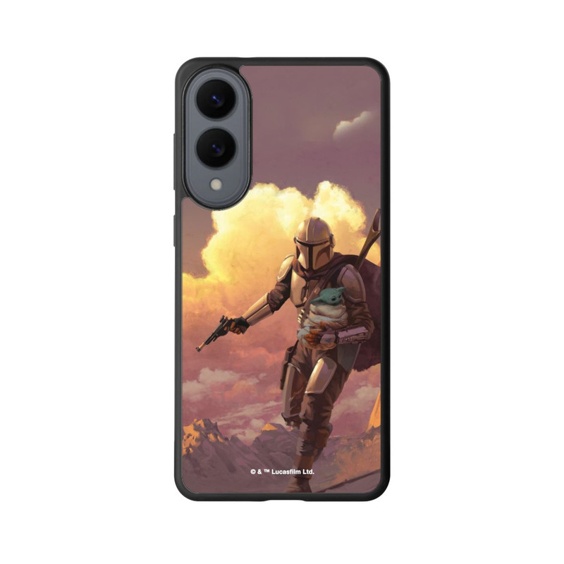 Galaxy S25 Edge Base Case Der Mandalorianer und Grogu Sonnenguntergang Wolken