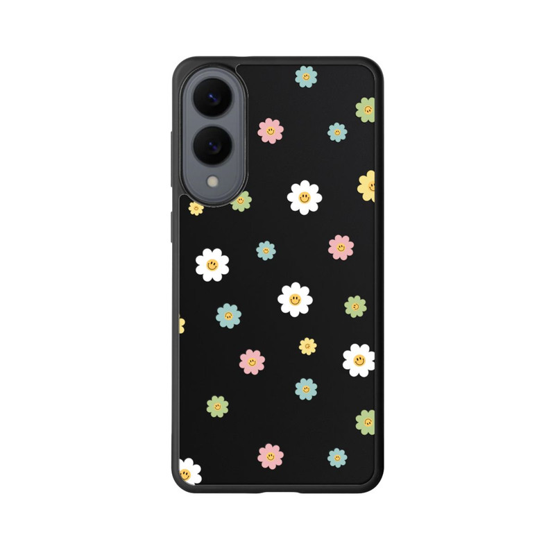 Galaxy S25 Edge Base Case Flower Power klein transparent