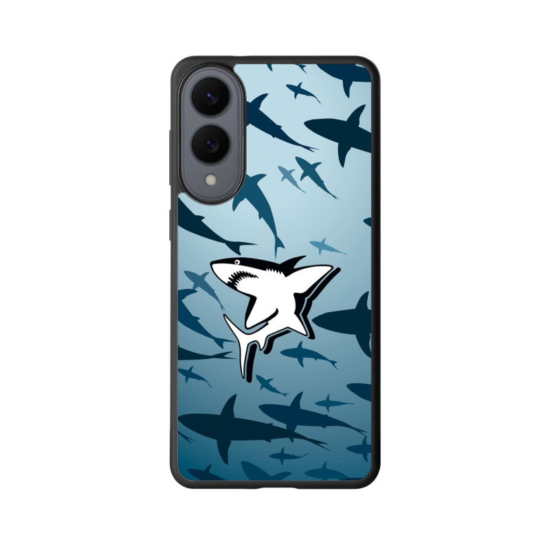 Galaxy S25 Edge Base Case Haie Muster Blau