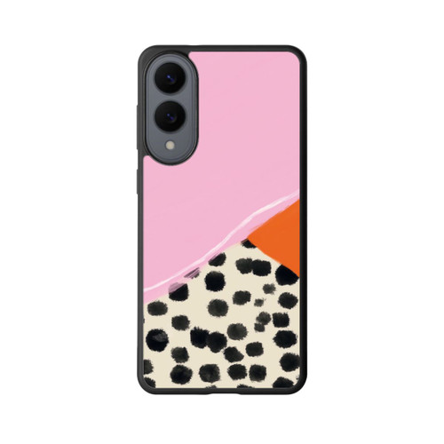 Samsung Galaxy S25 Edge Base Case Rosa und Orange Gepunkteter Hintergrund