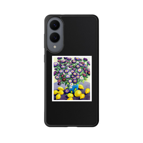 Samsung Galaxy S25 Edge Base Case Purple Asters and Lemons by Christopher Ryland