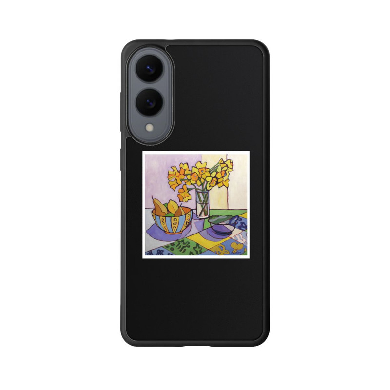 Galaxy S25 Edge Base Case Daffodil Patchwork, 2023, by Catherine J Martzloff