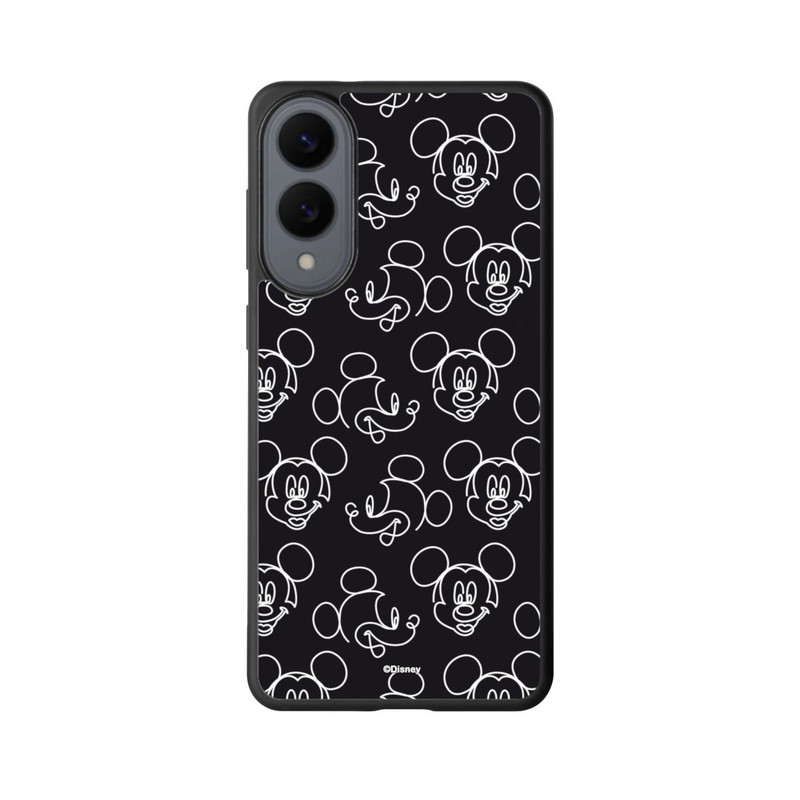 Galaxy S25 Edge Base Case Disney Mickey Muster Schwarz
