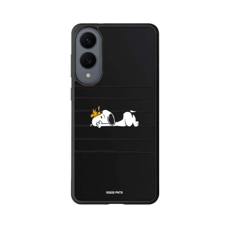 Galaxy S25 Edge Base Case Snoopy Woodstock Streifen Peanuts Transparent