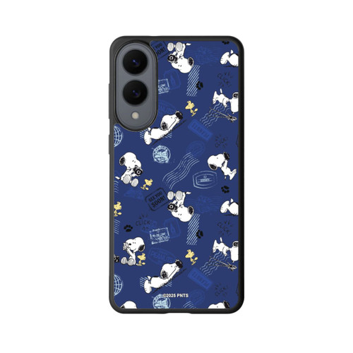 Samsung Galaxy S25 Edge Base Case Peanuts Travel Stamps Pattern Blue