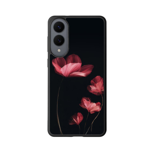 Samsung Galaxy S25 Edge Base Case Burgunder Blüten schwarz