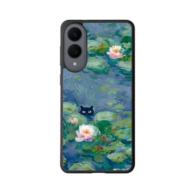 Galaxy S25 Edge Base Case Katze im Teich Gemälde Impressionismus