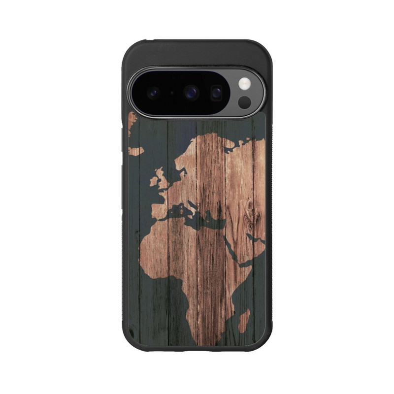 Pixel 10 Pro Base Case Wooden World Map